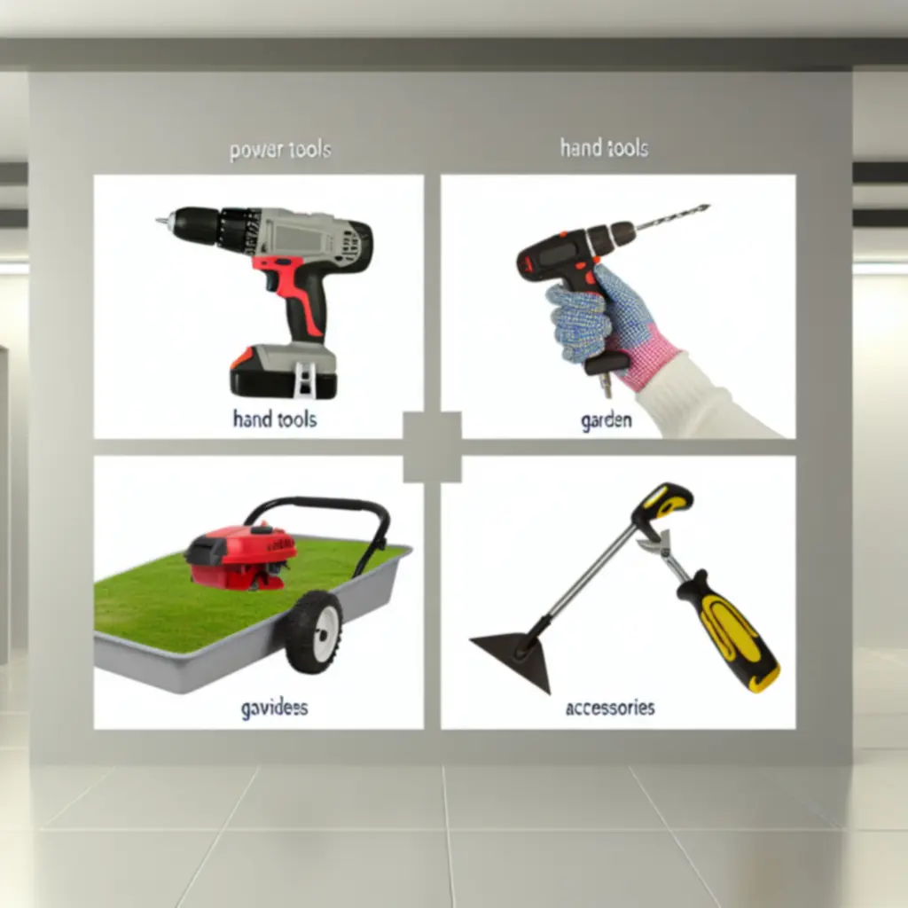 Interfejs nawigacji po kategoriach produktów z widocznymi filtrami