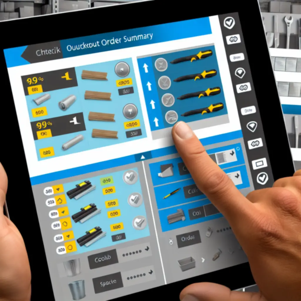 Podgląd podsumowania zamówienia z narzędziami domowymi, cenami i ilościami