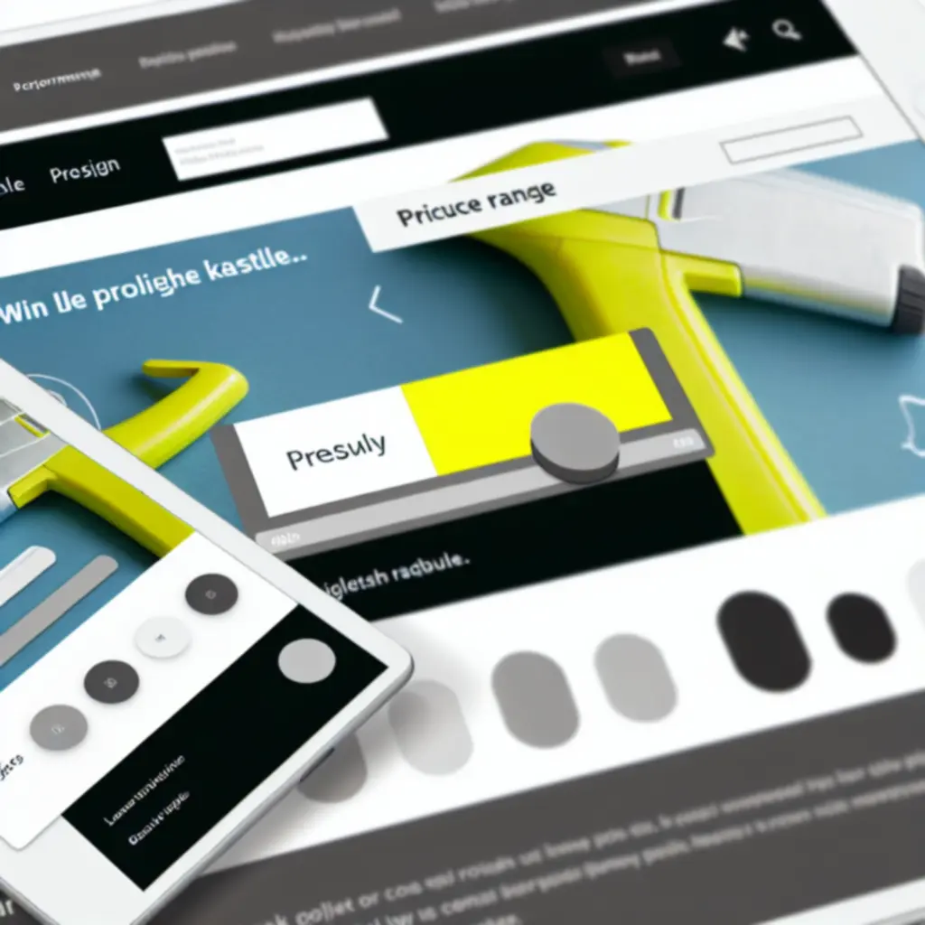 Graficzna prezentacja wizualnego suwaka zakresu cen w sklepie HomeToolsPL.