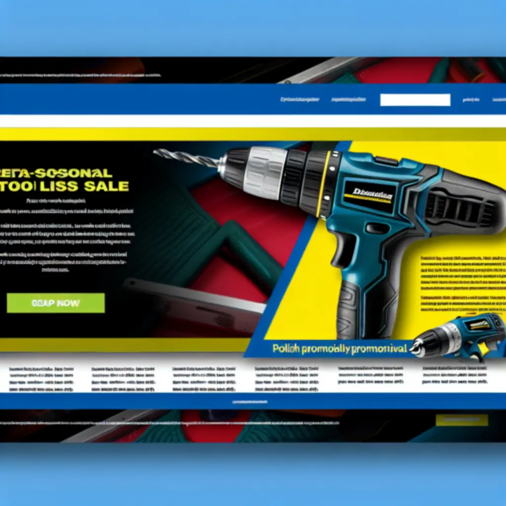 Baner promocyjny wyprzedaży narzędzi z wyróżnioną zniżką