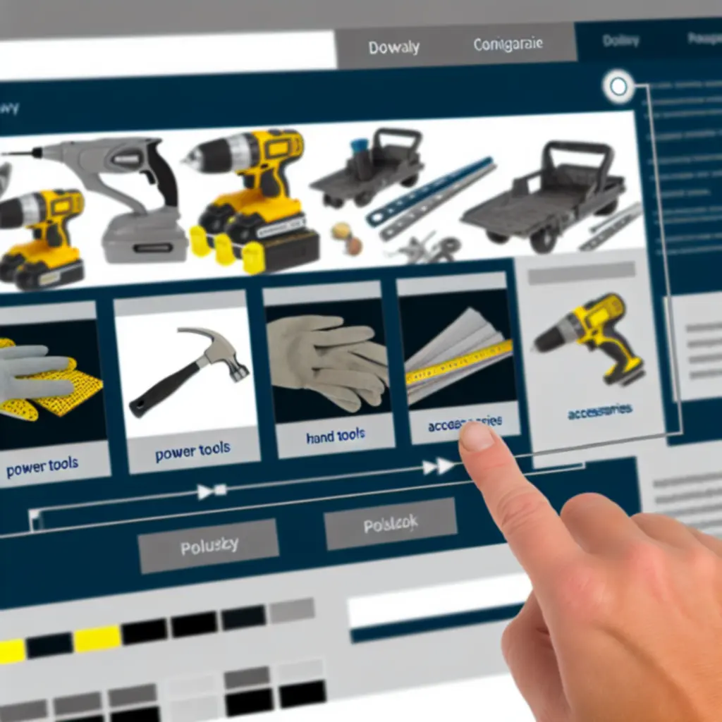 Nawigacja po kategoriach narzędzi w sklepie internetowym